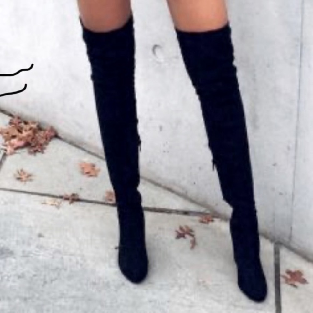 Black thigh high heels